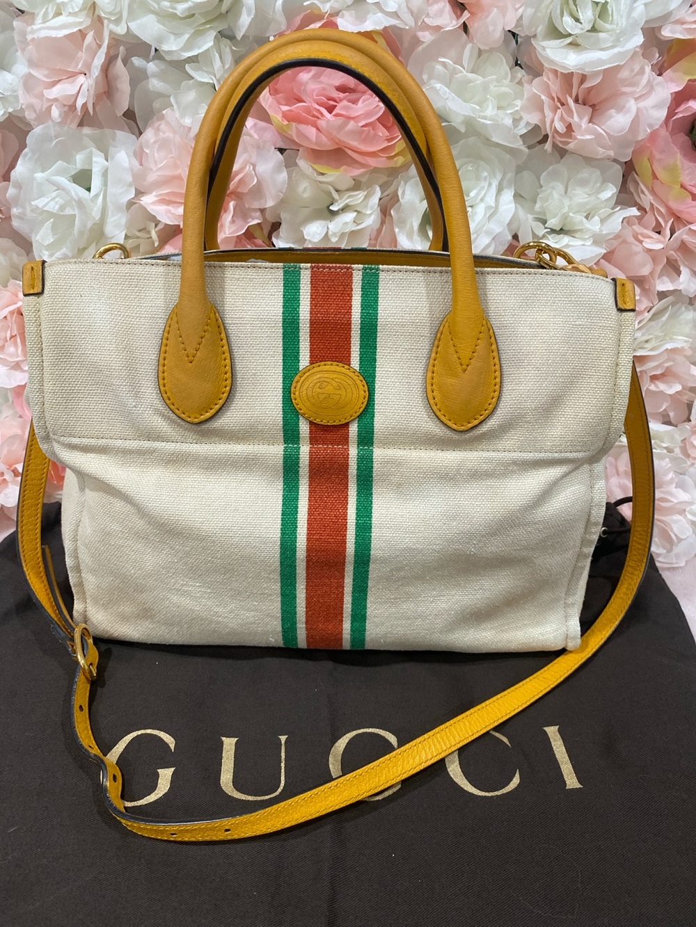 Gucci Canvas Foldable Web Tote